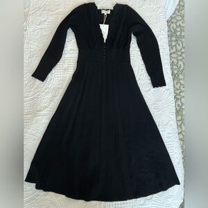 Sezane Classic Black Long Sleeve Dress